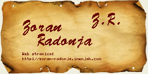Zoran Radonja vizit kartica